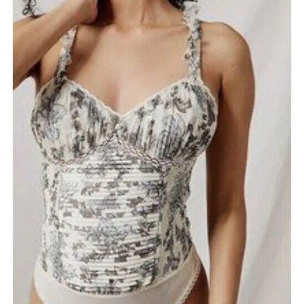 Free People sz XS Bodysuit New Weekend Plan Floral Sleeveless Boho Retro Western